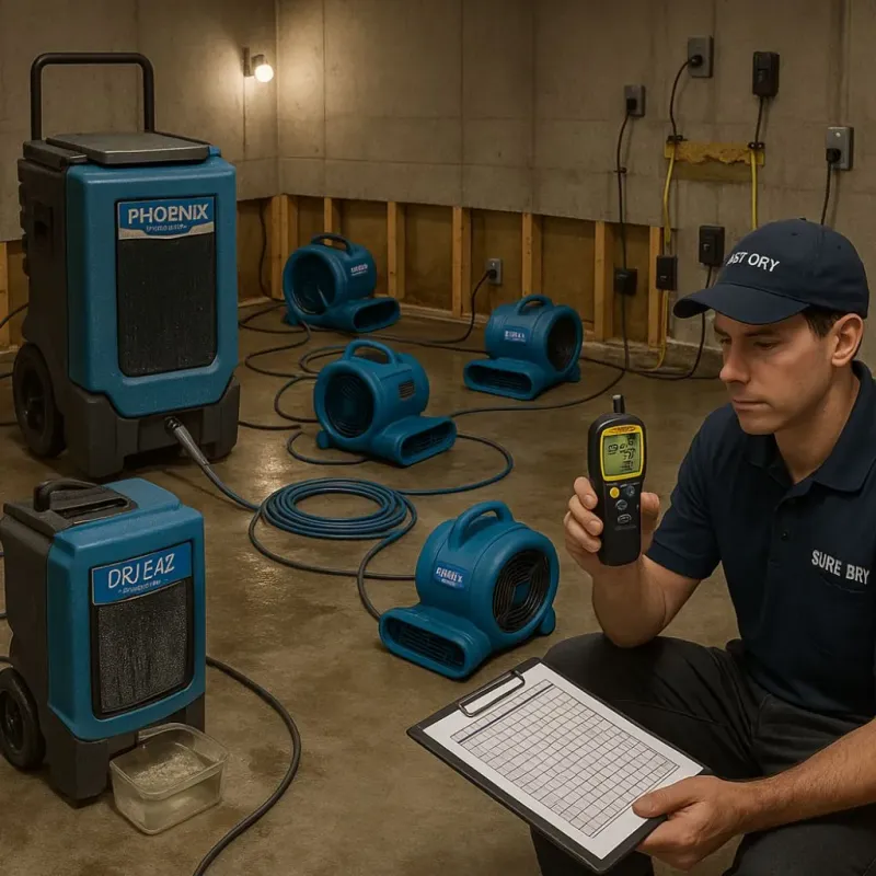 Structural Drying and Dehumidification process in Blue Island, IL